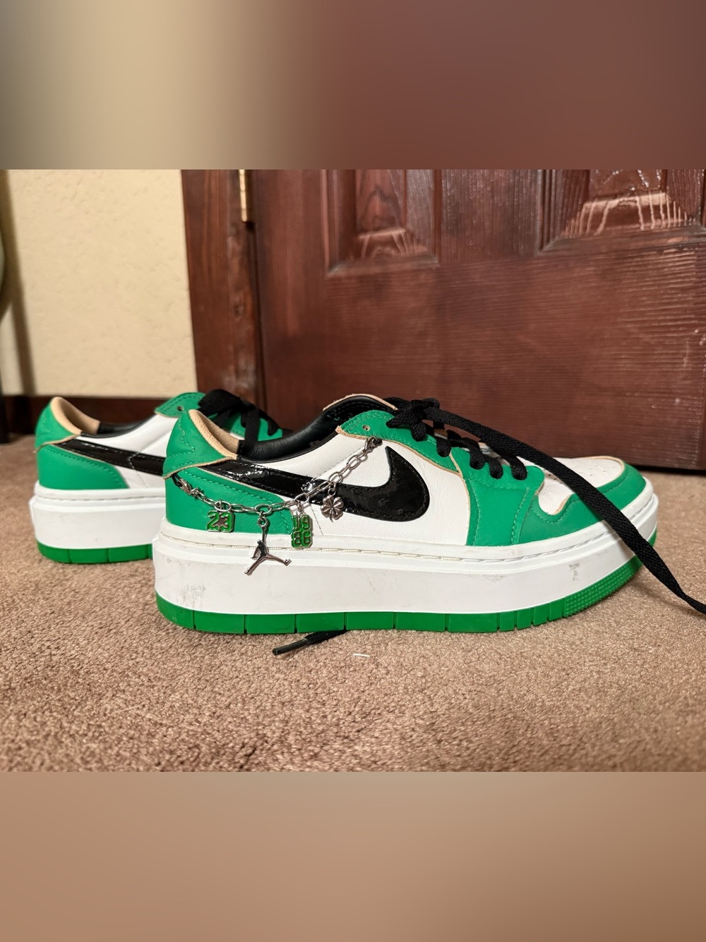 Nike Women's Green, White & Black Platform Sneakers